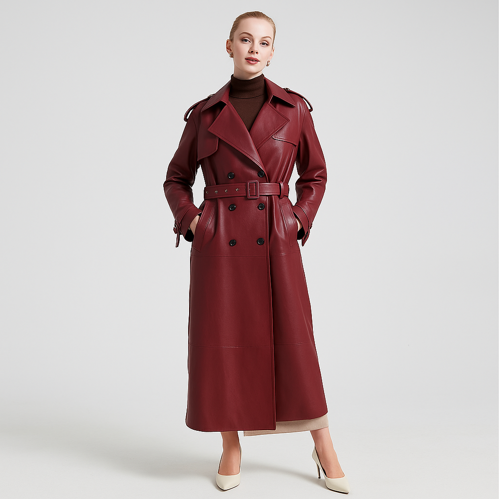 THE VARELLE LEATHER TRENCH
