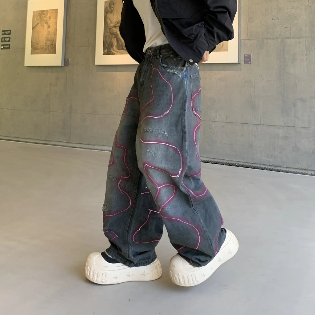 THE OUTLAW GRAFFITI WASH DENIM JEANS