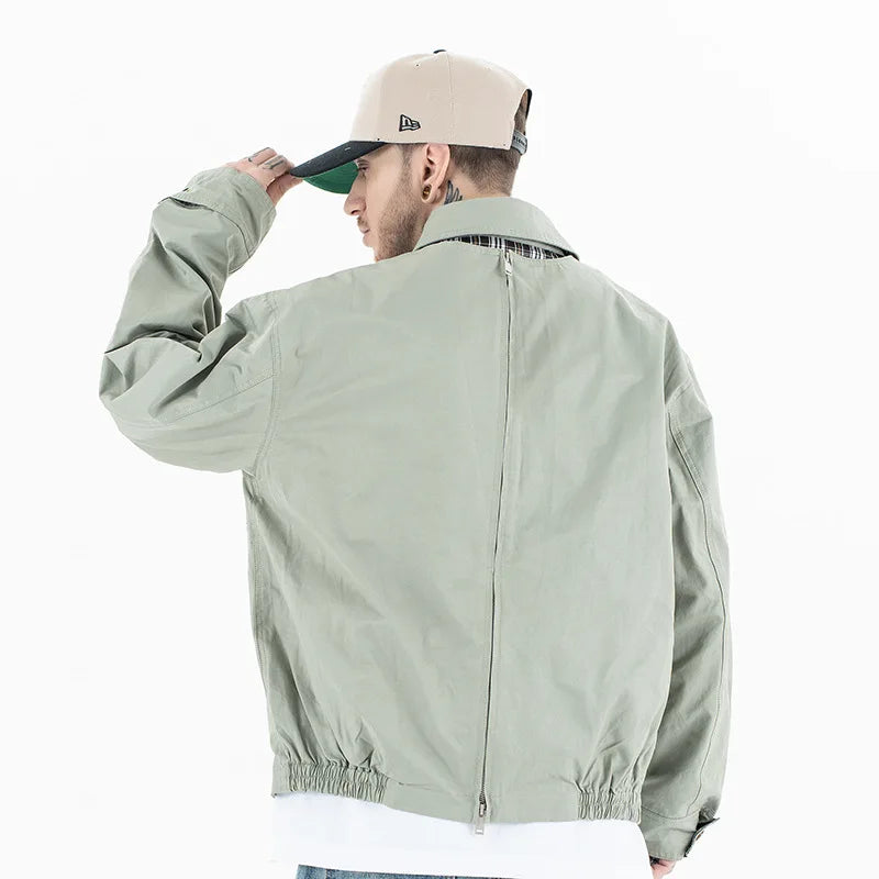 THE BV PLAID BACK-ZIP STREETWEAR JACKET