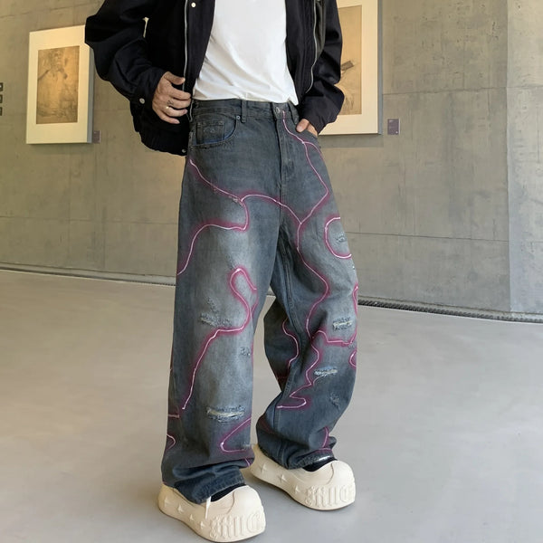 THE OUTLAW GRAFFITI WASH DENIM JEANS