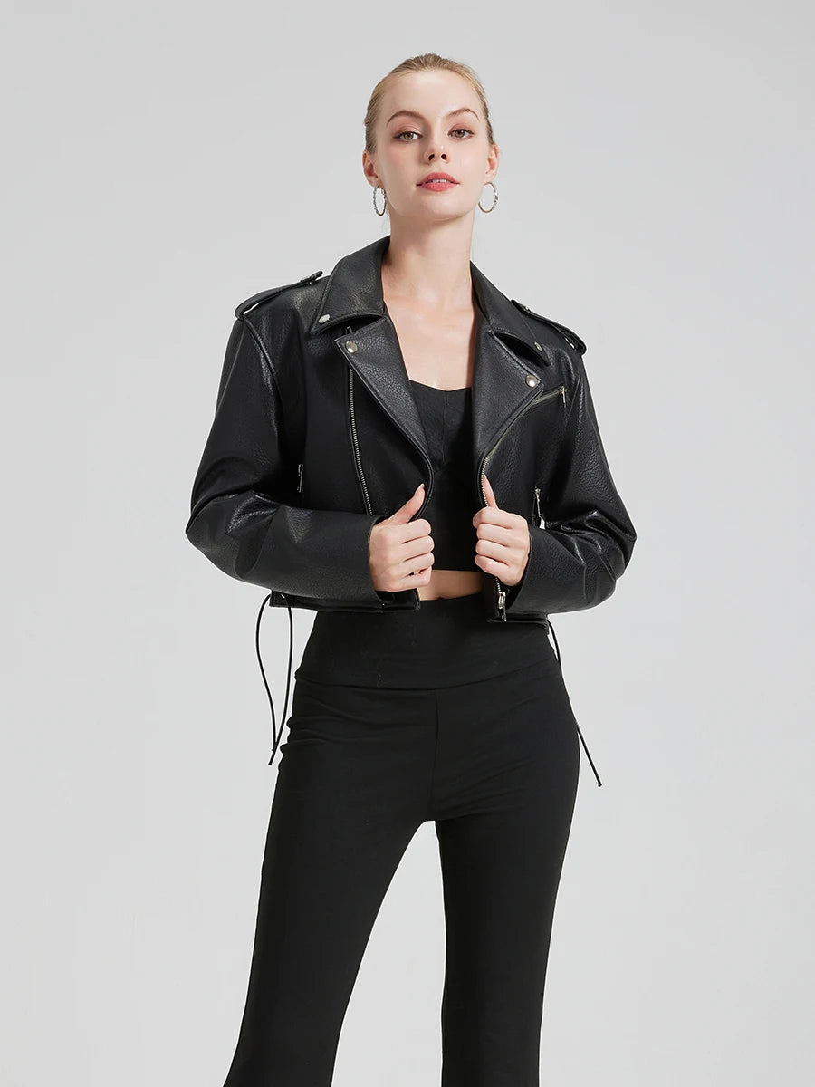 THE VAYREN CROPPED LEATHER JACKET