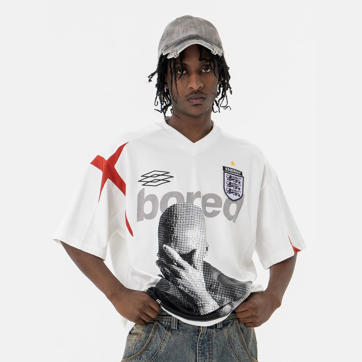 THE  PATCHWORK V-NECK STREETWEAR TEE