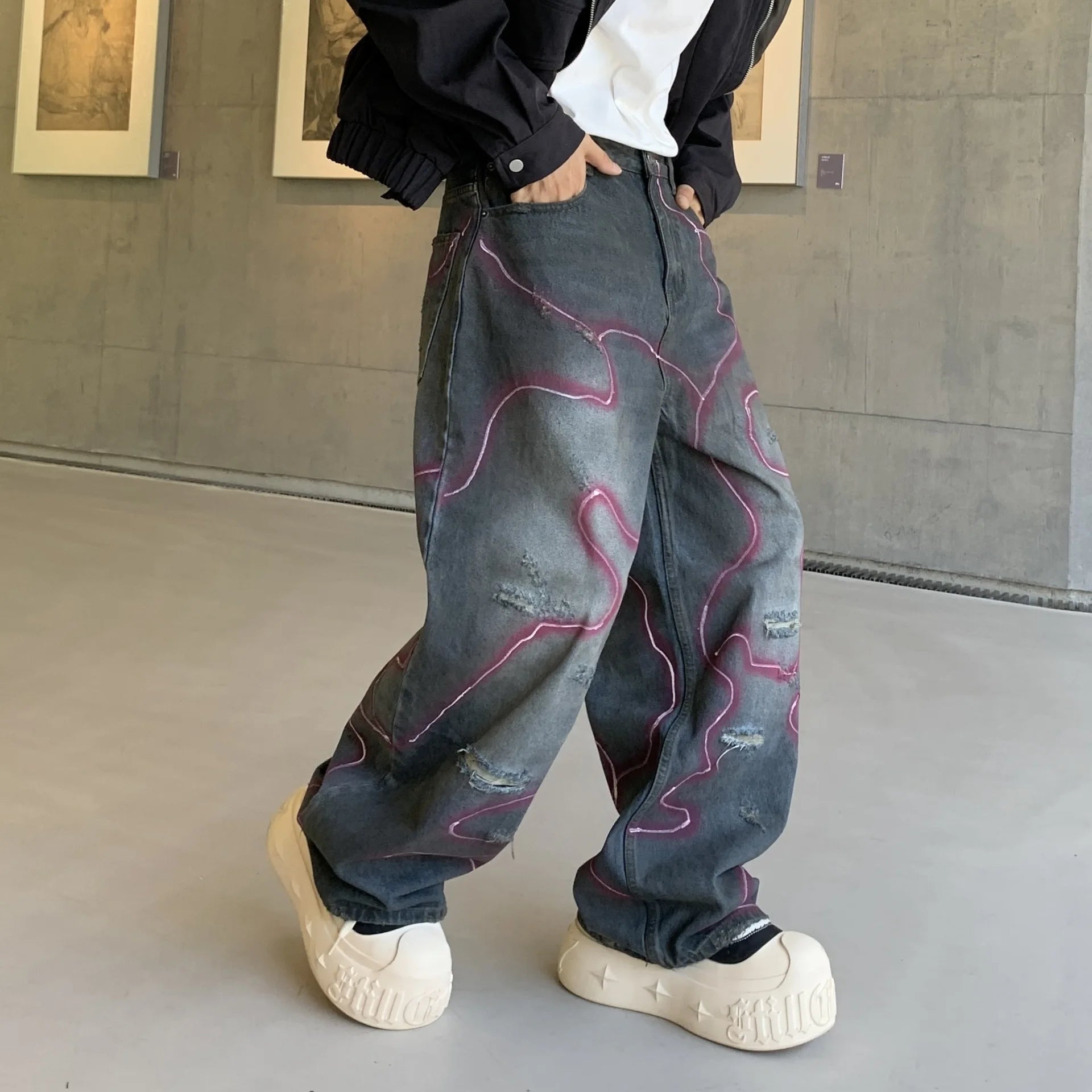 THE OUTLAW GRAFFITI WASH DENIM JEANS