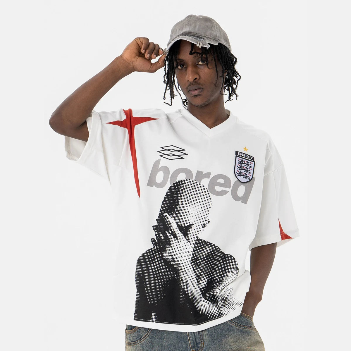 THE  PATCHWORK V-NECK STREETWEAR TEE