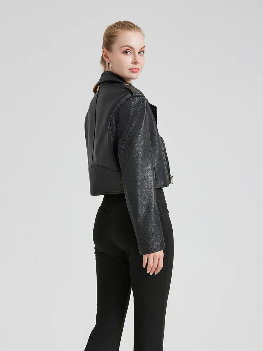 THE VAYREN CROPPED LEATHER JACKET