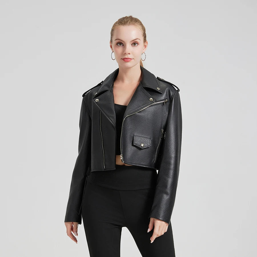 THE VAYREN CROPPED LEATHER JACKET