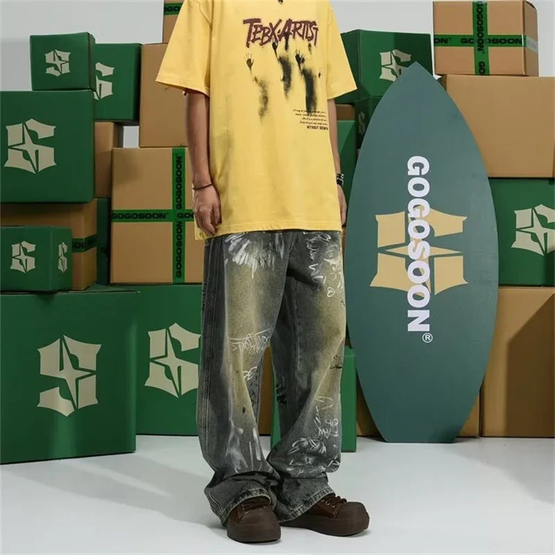 Y2K GRAFFITI BAGGY DENIM JEANS