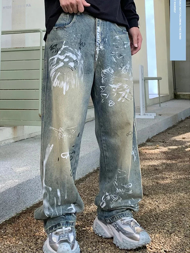 Y2K GRAFFITI BAGGY DENIM JEANS