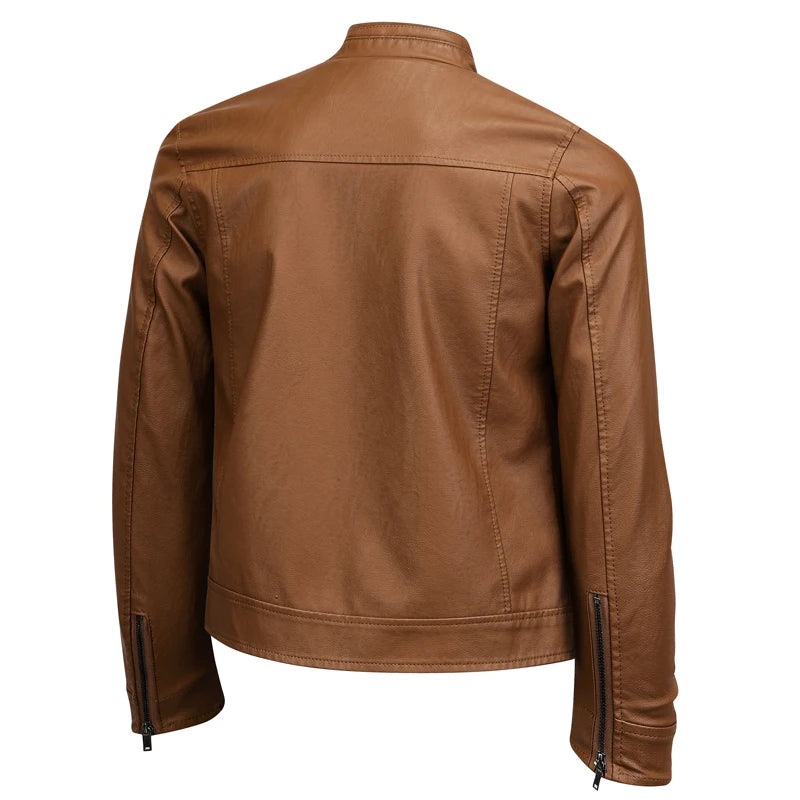 THE DRAEVEN BROWN LEATHER JACKET