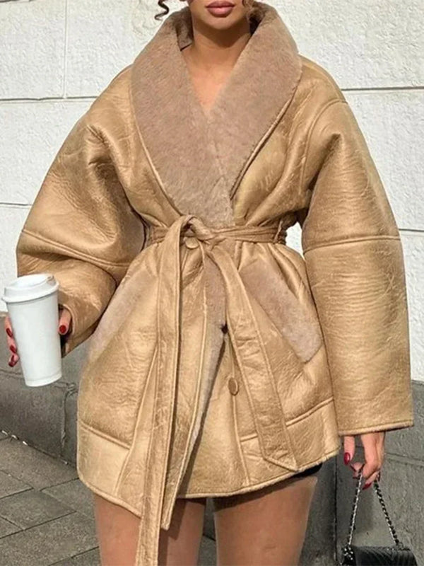 THE MARCELLA BELTED LEATHER COAT