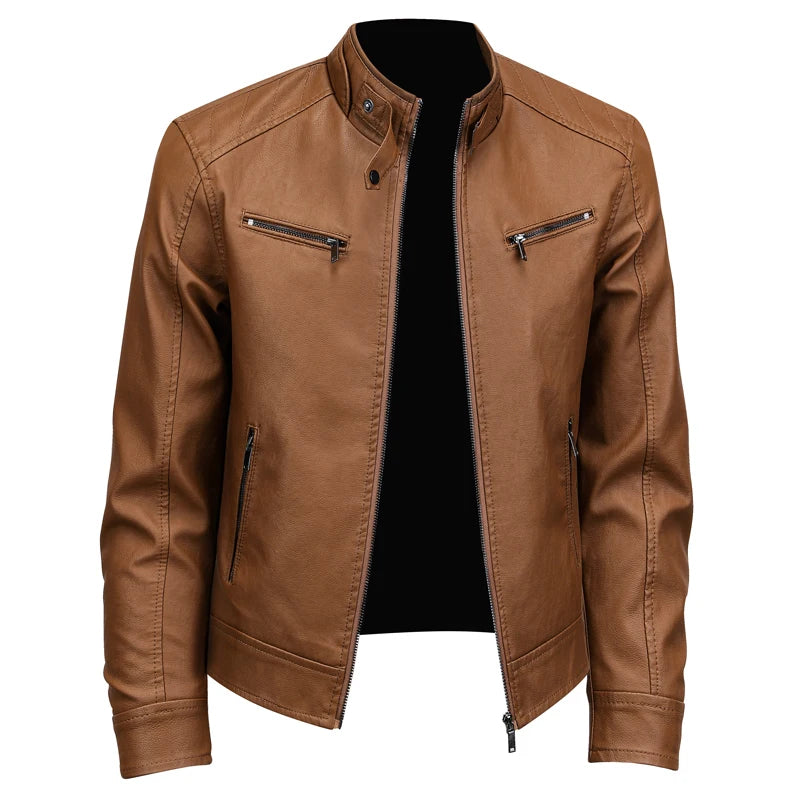 THE DRAEVEN BROWN LEATHER JACKET