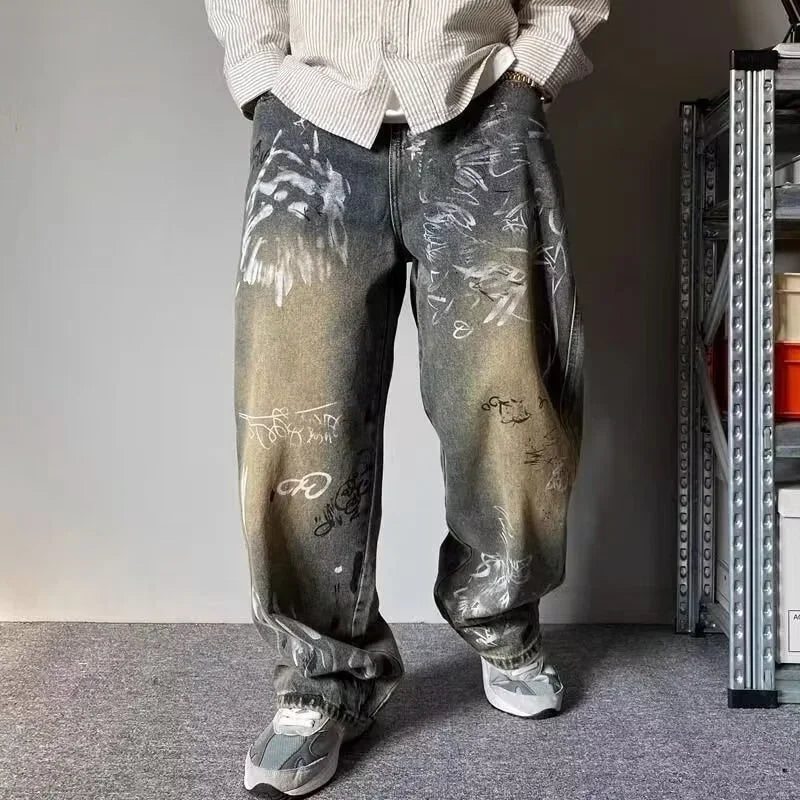Y2K GRAFFITI BAGGY DENIM JEANS