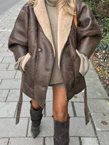 THE MARCELLA BELTED LEATHER COAT