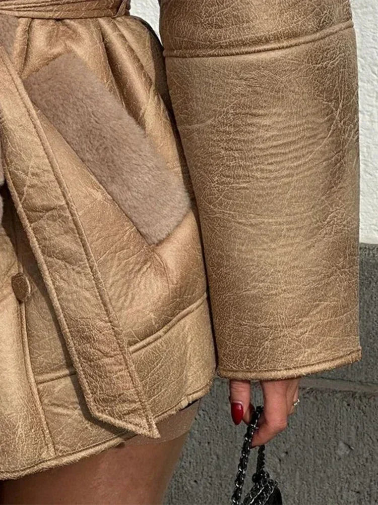 THE MARCELLA BELTED LEATHER COAT