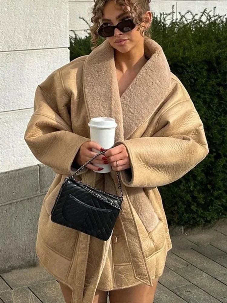 THE MARCELLA BELTED LEATHER COAT