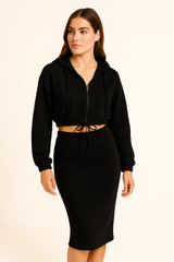THE ARDEN HOODED SKIRT SET